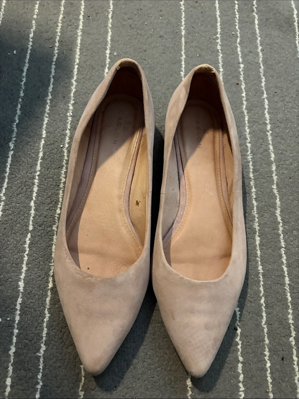 Pointed Toe Nude Suede Women’s Flats